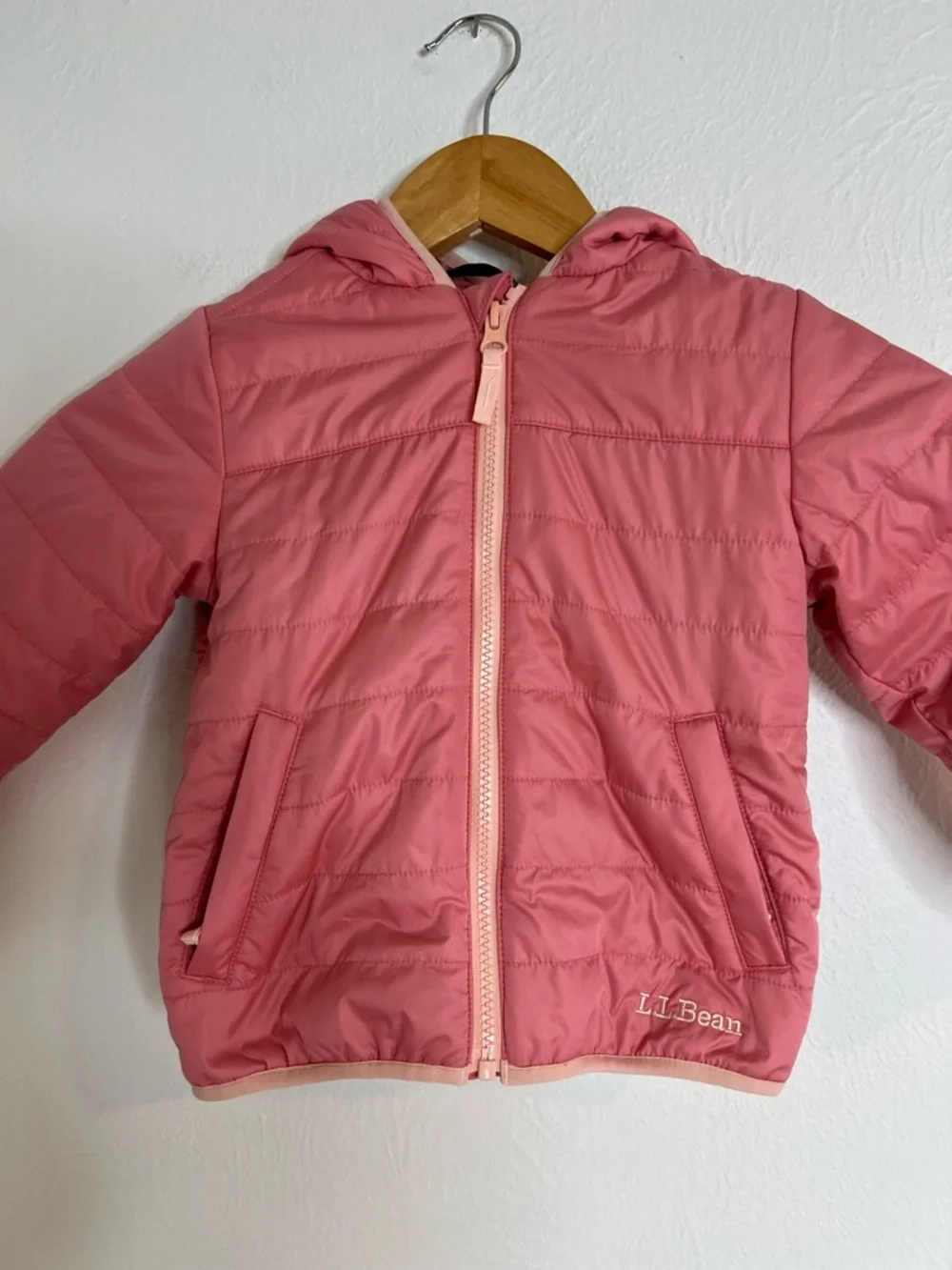 L.L. Bean Dusty Pink Hooded Kids Puffer Jacket size 2T